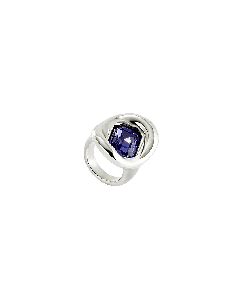 Sterling Silver-Plated Ring with Purple Crystal by Unode50