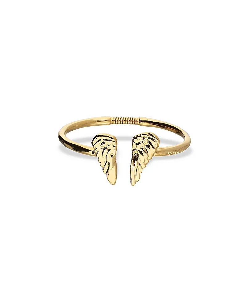 18K Gold-Plated Rigid Bracelet with Wing Detail at the Ends by Unode50