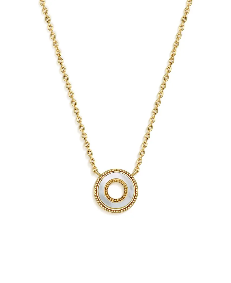 Cherished Flow White Mother of Pearl Karma Circle Gold Necklace