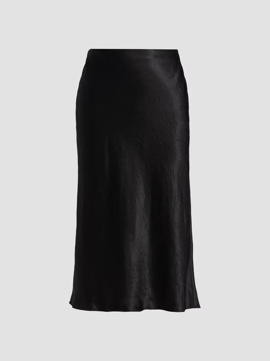 Satin Midi-Skirt by Vince