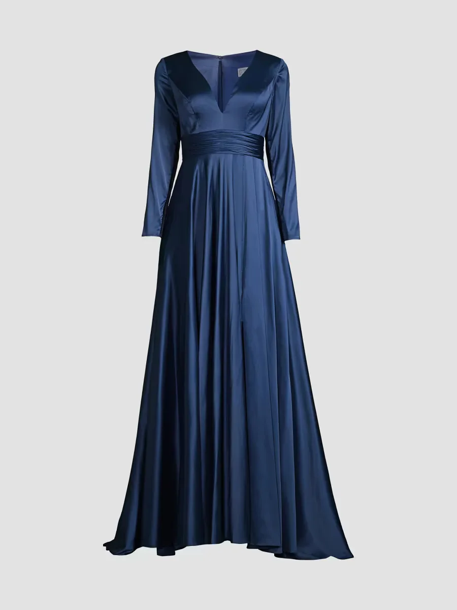 Mac Duggal Satin Empire Waist Ballgown