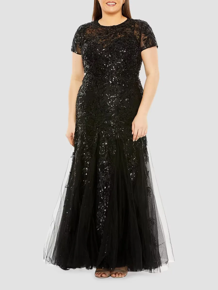 Mac Duggal Fabulouss Sequin Tulle Gown by M.A.C.