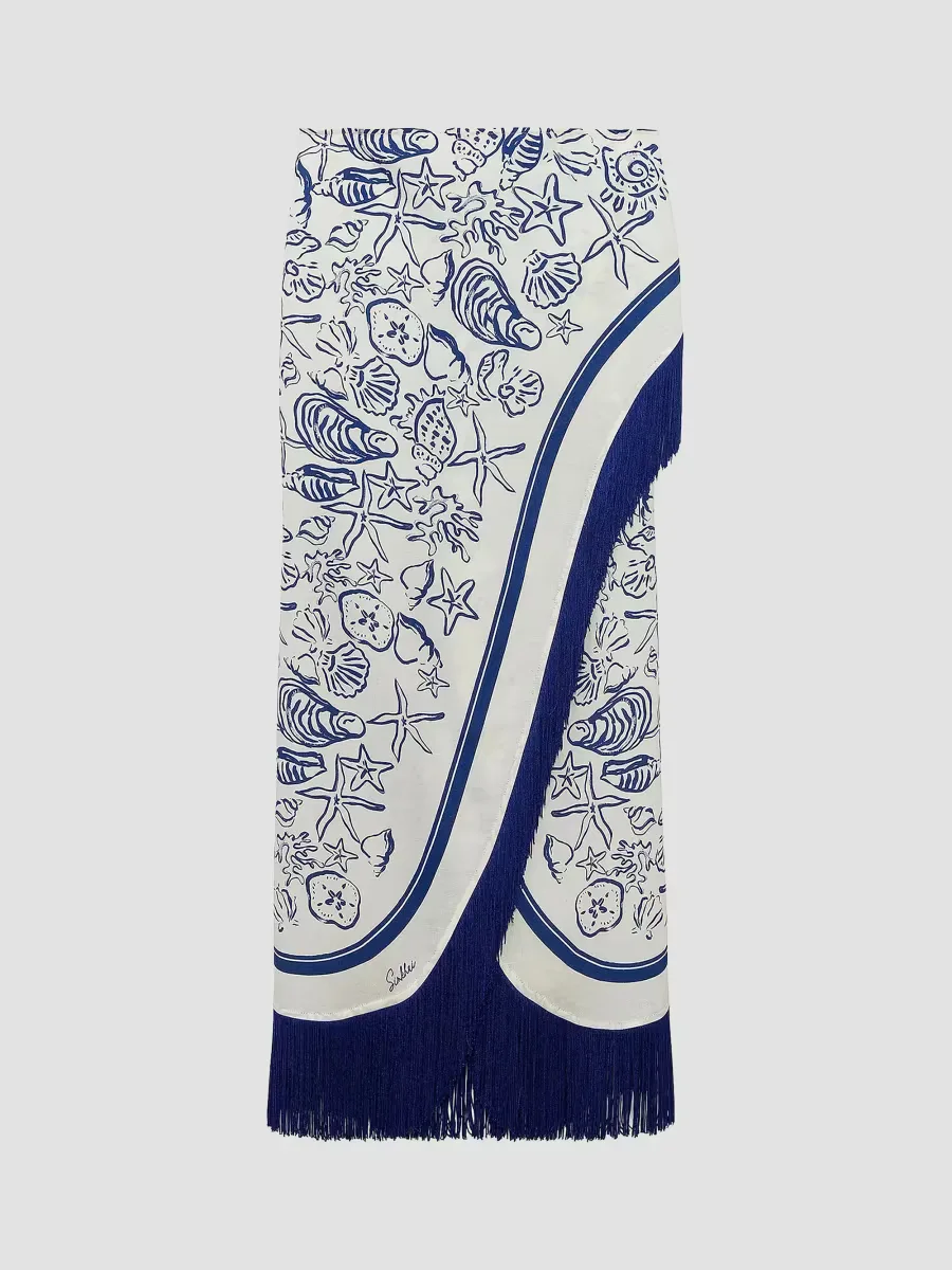 Russo Printed Fringe Pareo by SIMKHAI