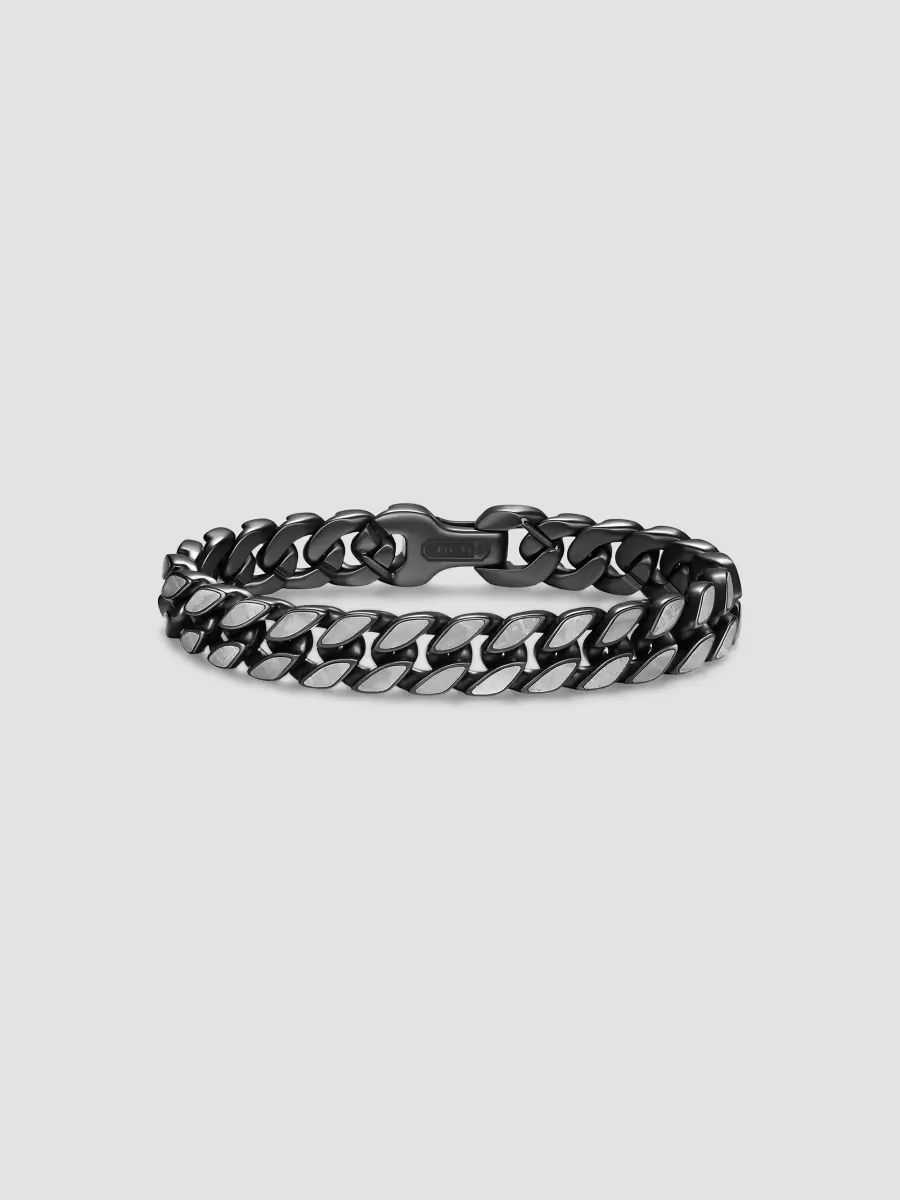 Curb Chain Bracelet in Black Titanium - Meteorite