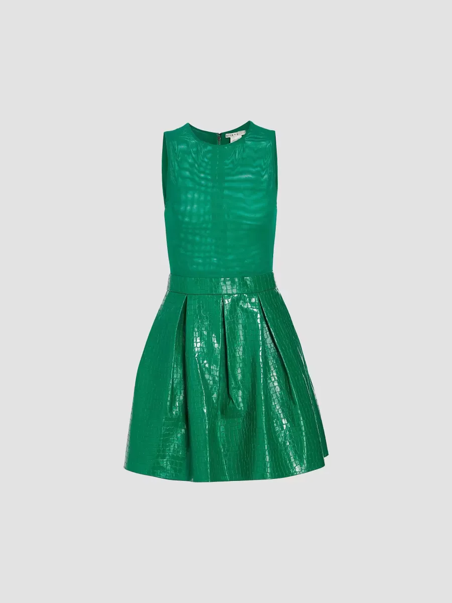 Chara Croc-Embossed Minidress by Alice + Olivia