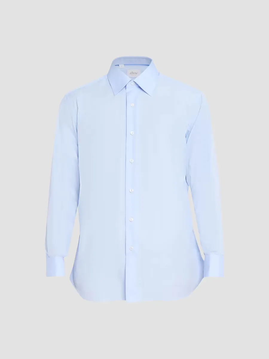 Solid Cotton French-Cuff Sport Shirt by Brioni