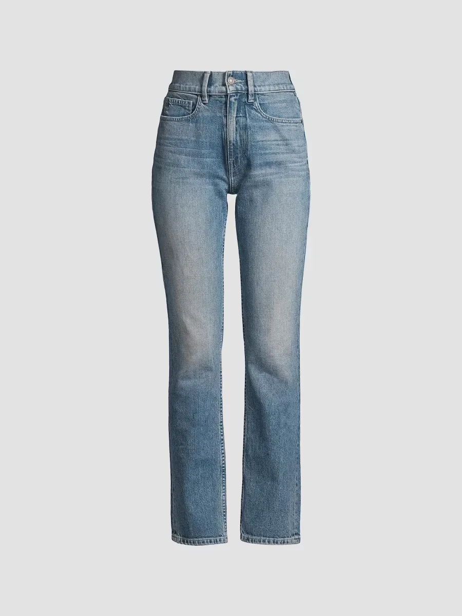 Reeve High-Rise Stretch Straight-Leg Ankle Jeans by Lafayette 148 New York