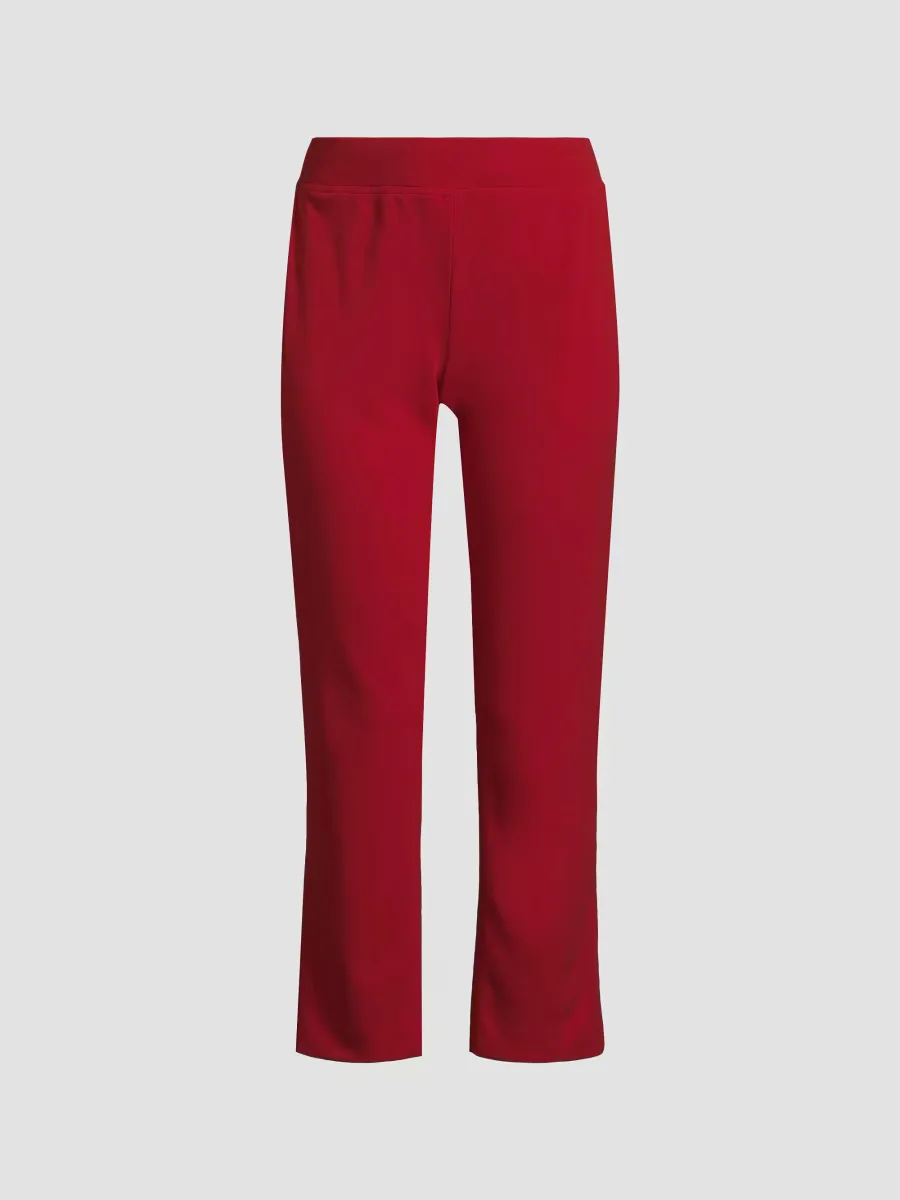 Stretch Deco Crepe Straight-Leg Pants by Ming Wang