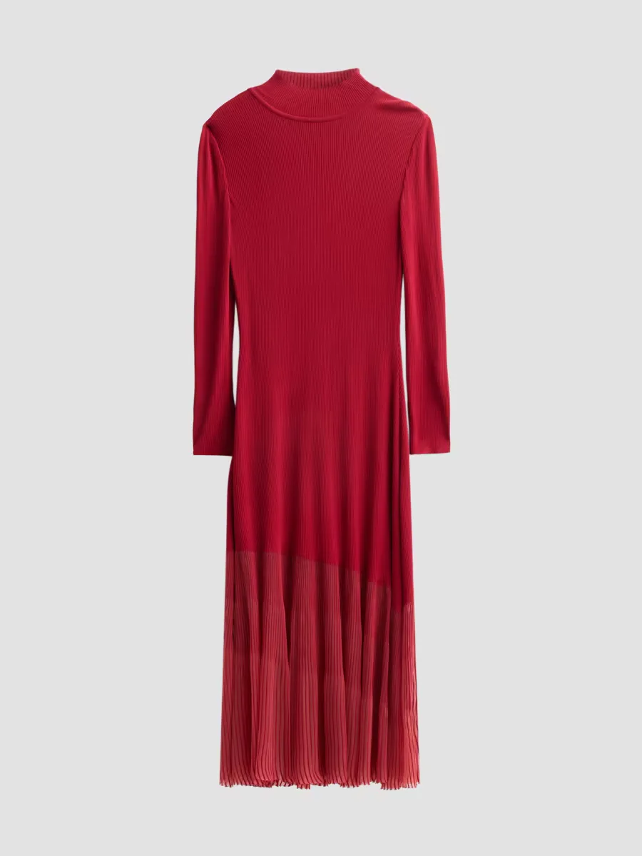 Rib-Knit Sheer-Hem Maxi Dress by Misook