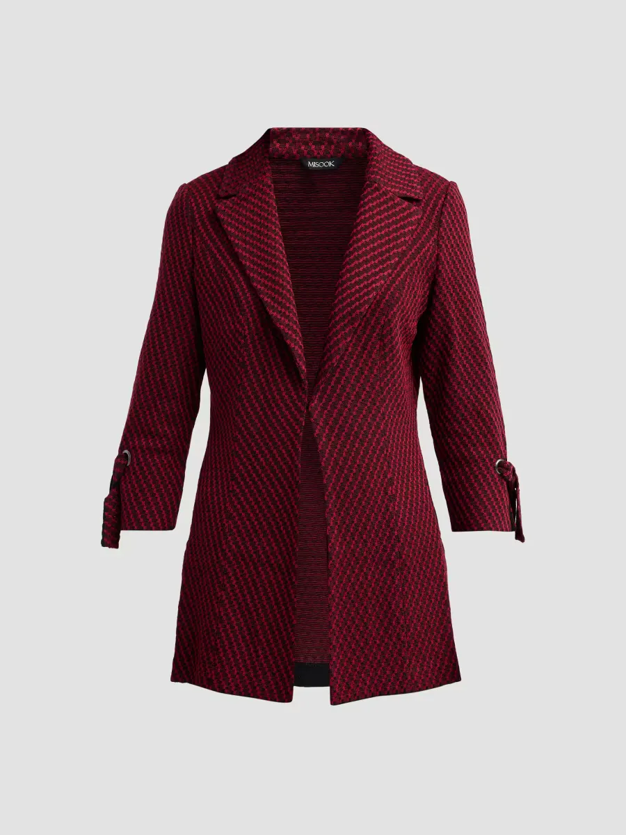 Knit Single-Breasted Tie-Cuff Jacket by Misook
