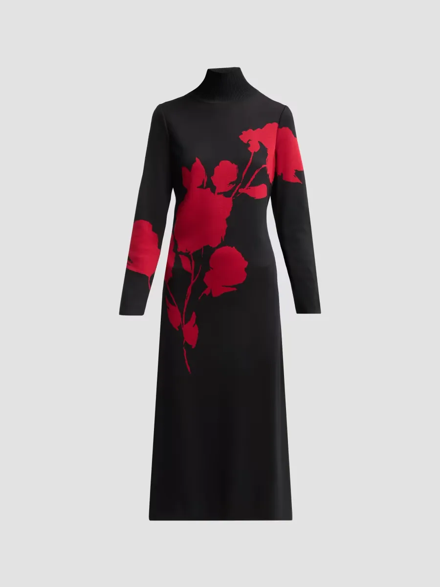 Floral-Jacquard Knit Midi Dress by Misook
