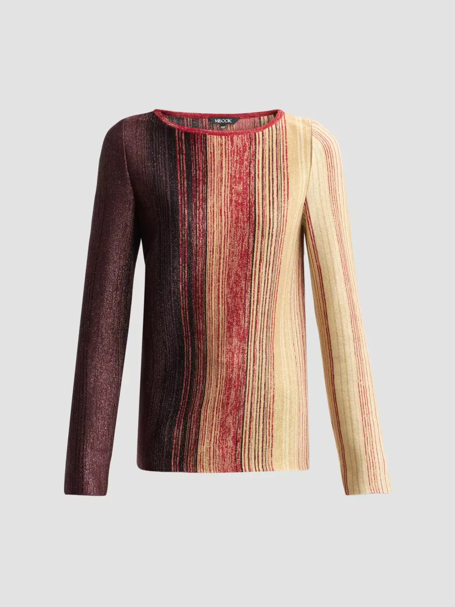 Metallic Ombré Striped Top by Misook