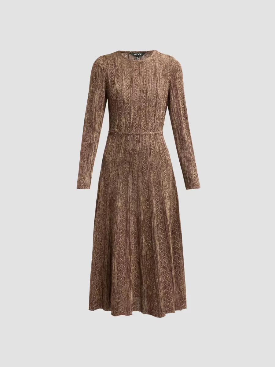 Metallic Pleated Midi Dress by Misook