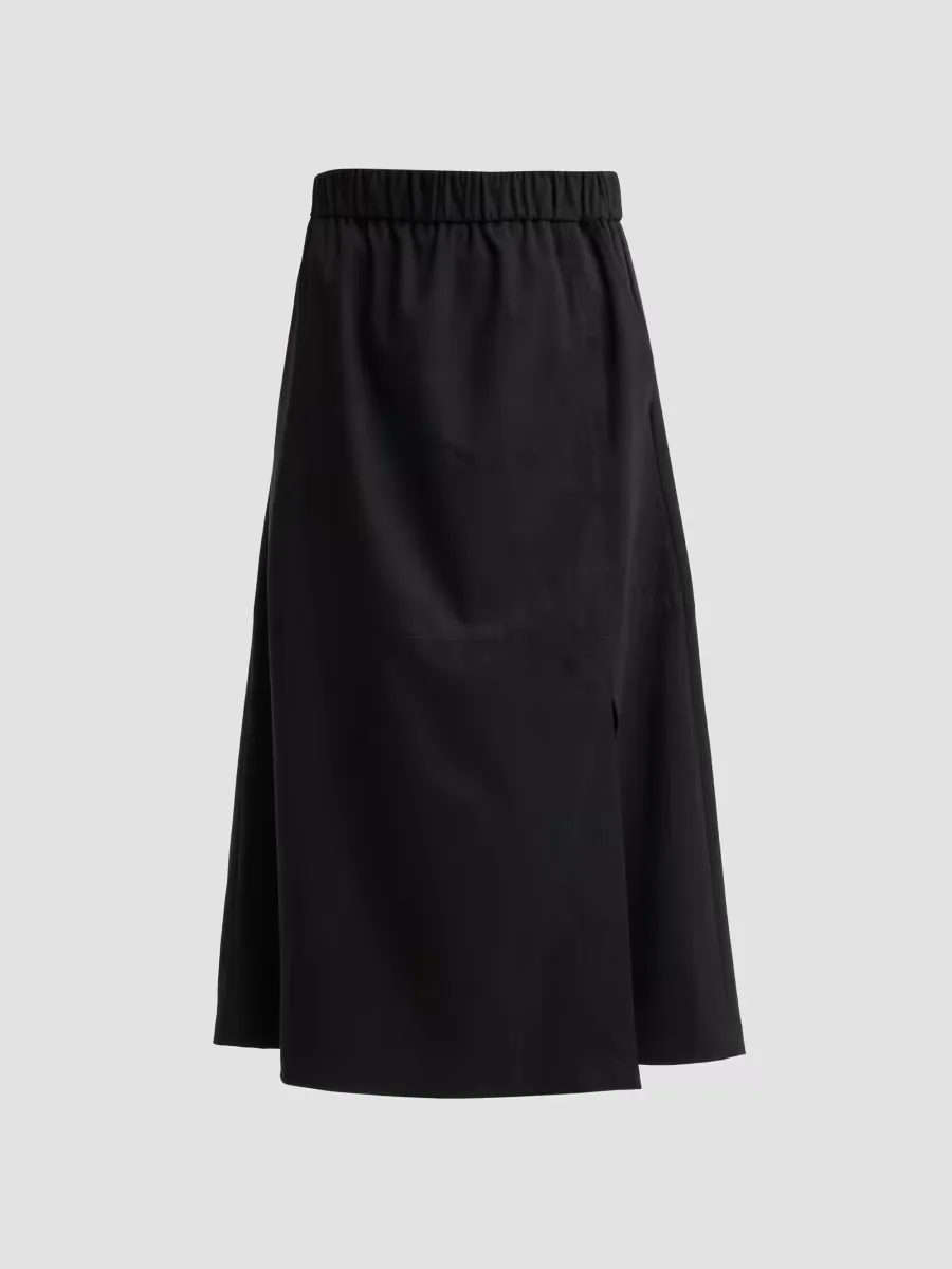 Faux-Suede A-Line Midi Skirt by Ming Wang