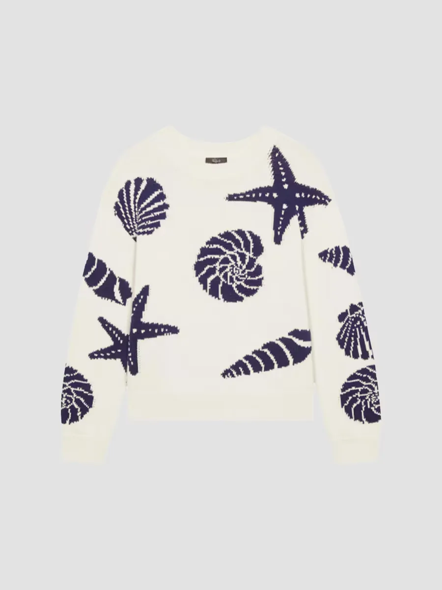 Zoey Intarsia-Knit Crewneck Sweater by Rails