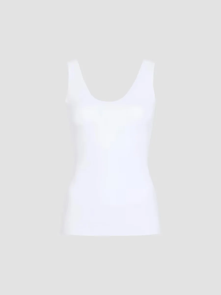 Cotton-Blend Scoopneck Tank by Commando
