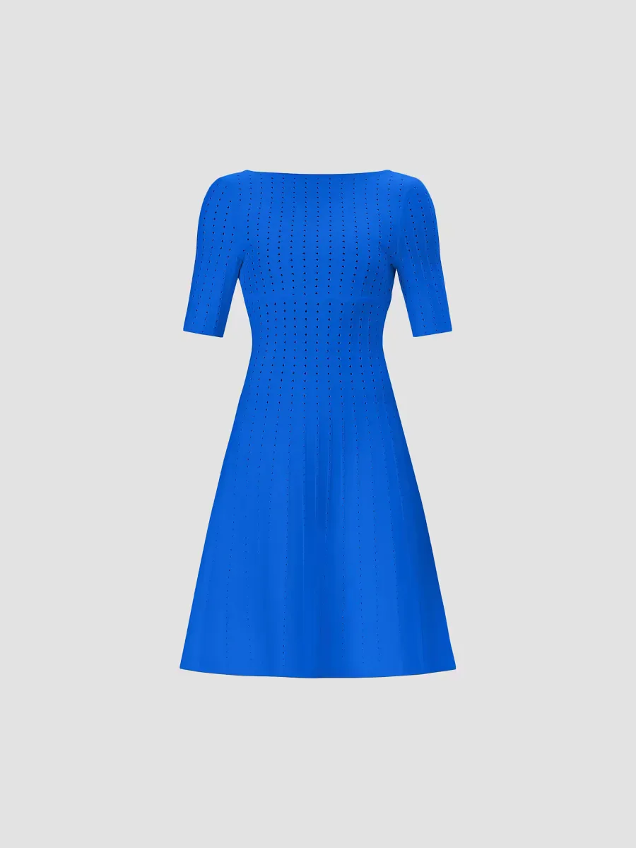 The Donna Pointelle-Knit Fit & Flare Minidress