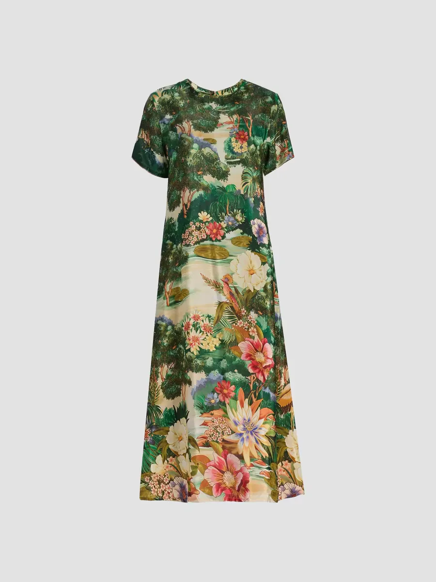 Garden-Print A-Line Maxi Dress by FARM Rio