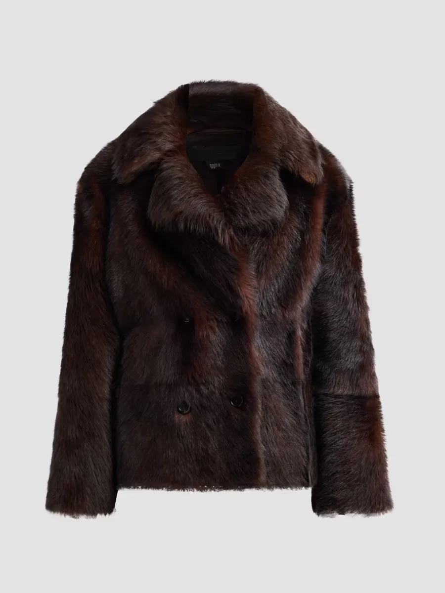 Cleophee Shearling Double-Breasted Coat by Nili Lotan