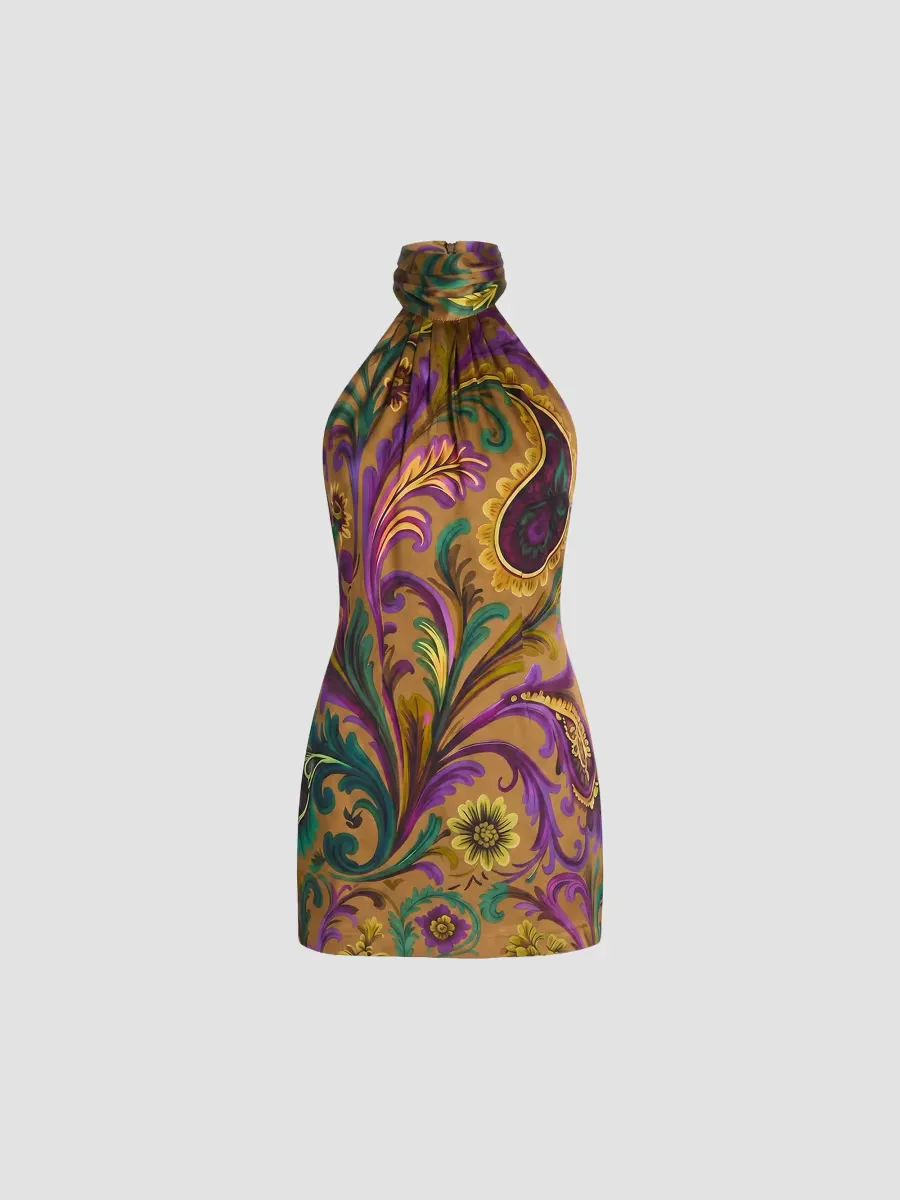 Hugo Ornate Paisley Mini Dress by Retrofête