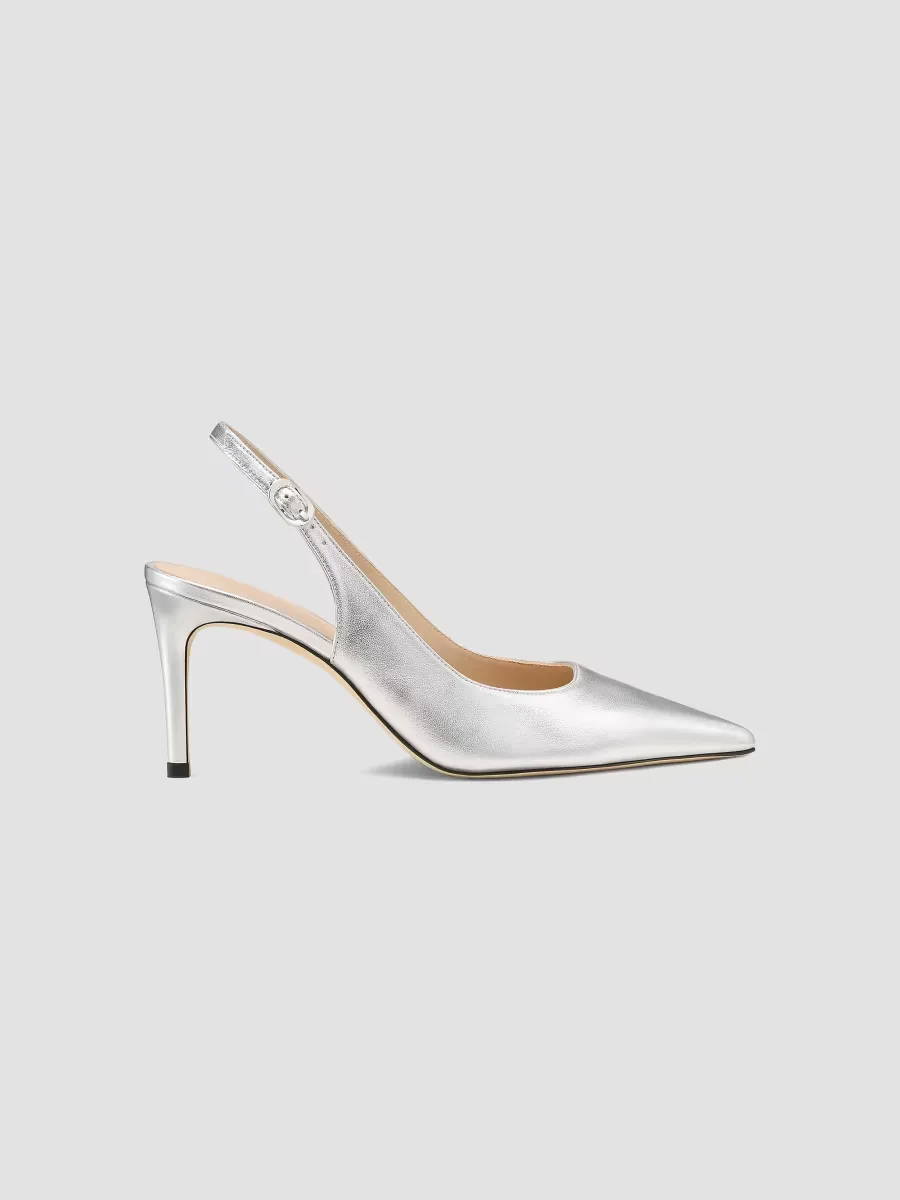 Power 75MM Leather Slingback Pumps by Stuart Weitzman