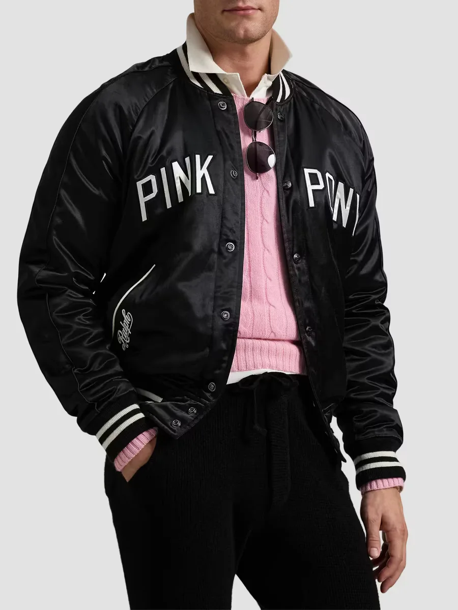 Pink Pony Takihyo Satin Baseball Jacket by Polo Ralph Lauren