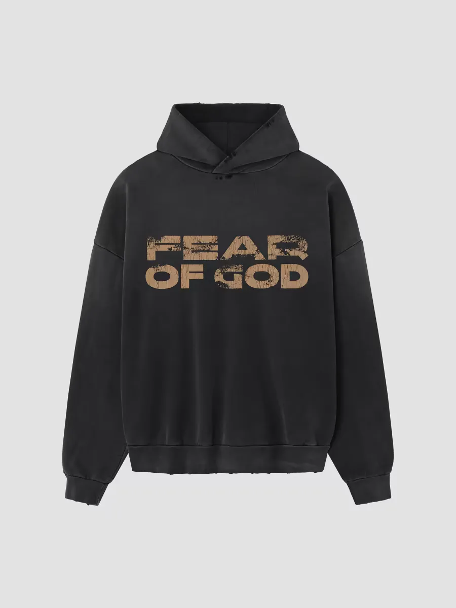 Logo Distressed Cotton Hoodie by Fear of God