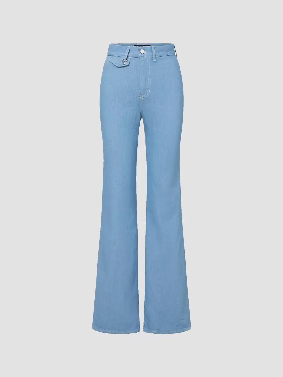 Crosbie High-Rise Wide-Leg Denim Pants by Veronica Beard