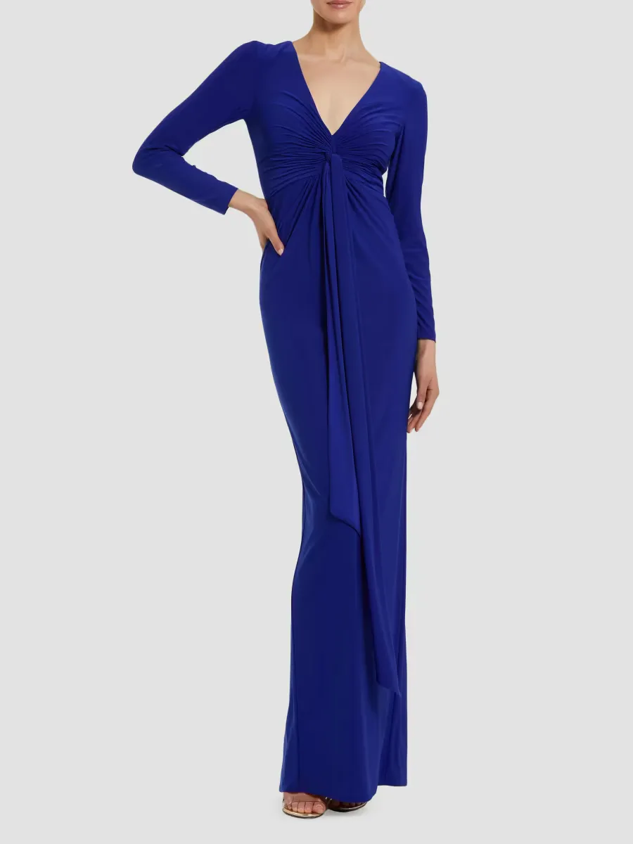 Mac Duggal Jersey Twist Knot Slip Gown by M.A.C.