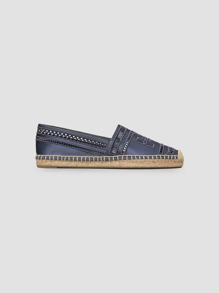 Open-Weave Satin Espadrilles by Tory Burch