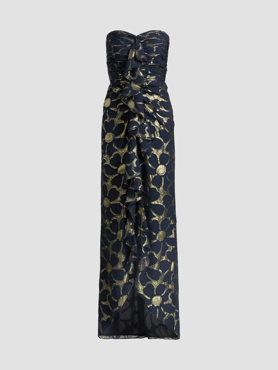 Daisy Goldie Floral Strapless Gown