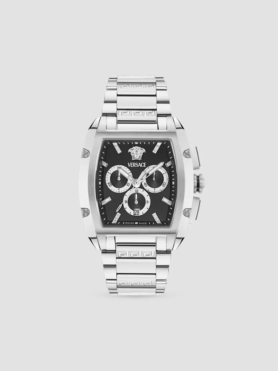 Versace Dominus Stainless Steel & 0.01 TCW Diamond Chronograph Watch/42MM x 50MM