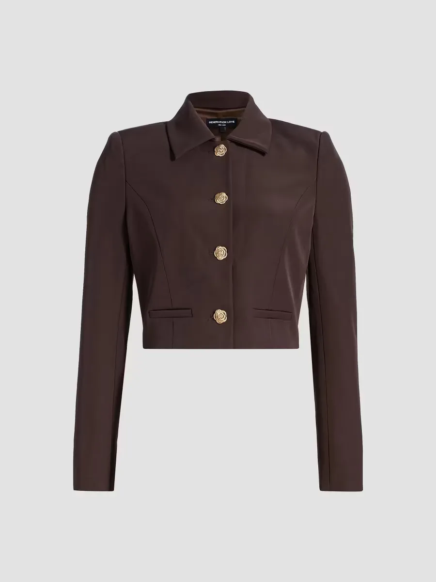 Oliver Stretch Crepe Cropped Blazer by Generation Love
