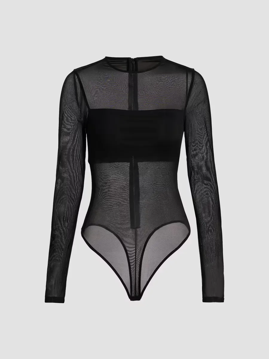 Bandeau Sheer Bodysuit by Alice + Olivia