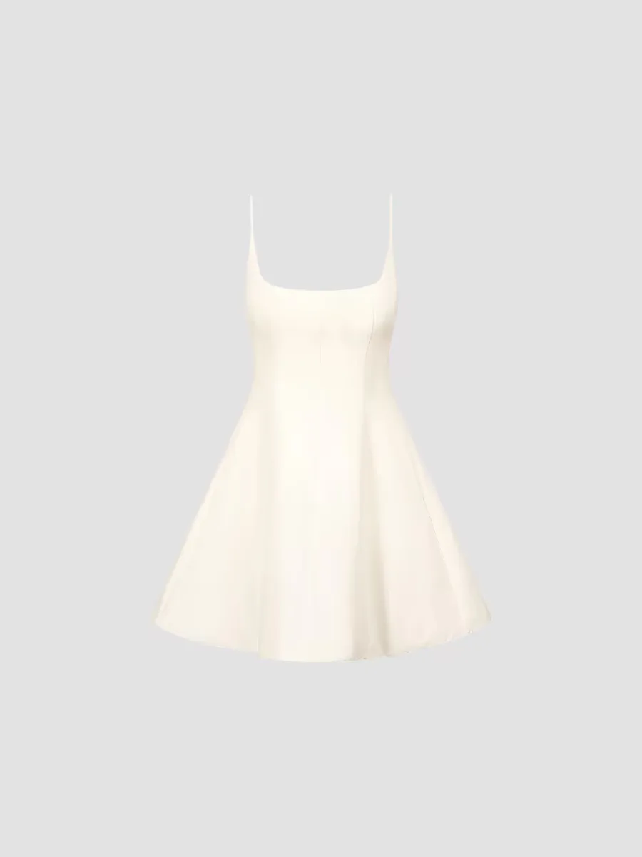 Joy Cotton-Blend Flared A-Line Minidress by STAUD