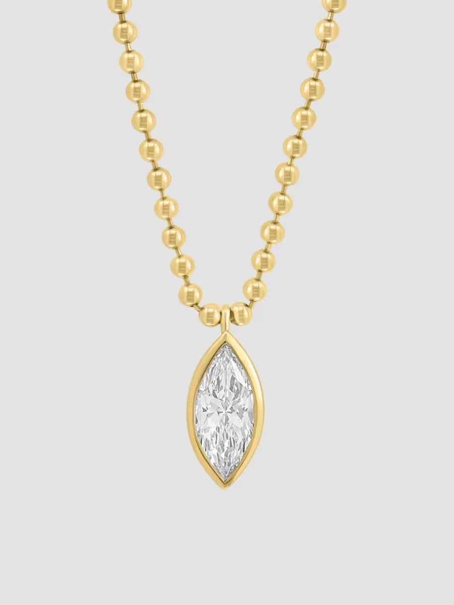 14K Yellow Gold & 1.00 TCW Marquise-Cut Lab-Grown Diamond Pendant Necklace by Saks Fifth Avenue