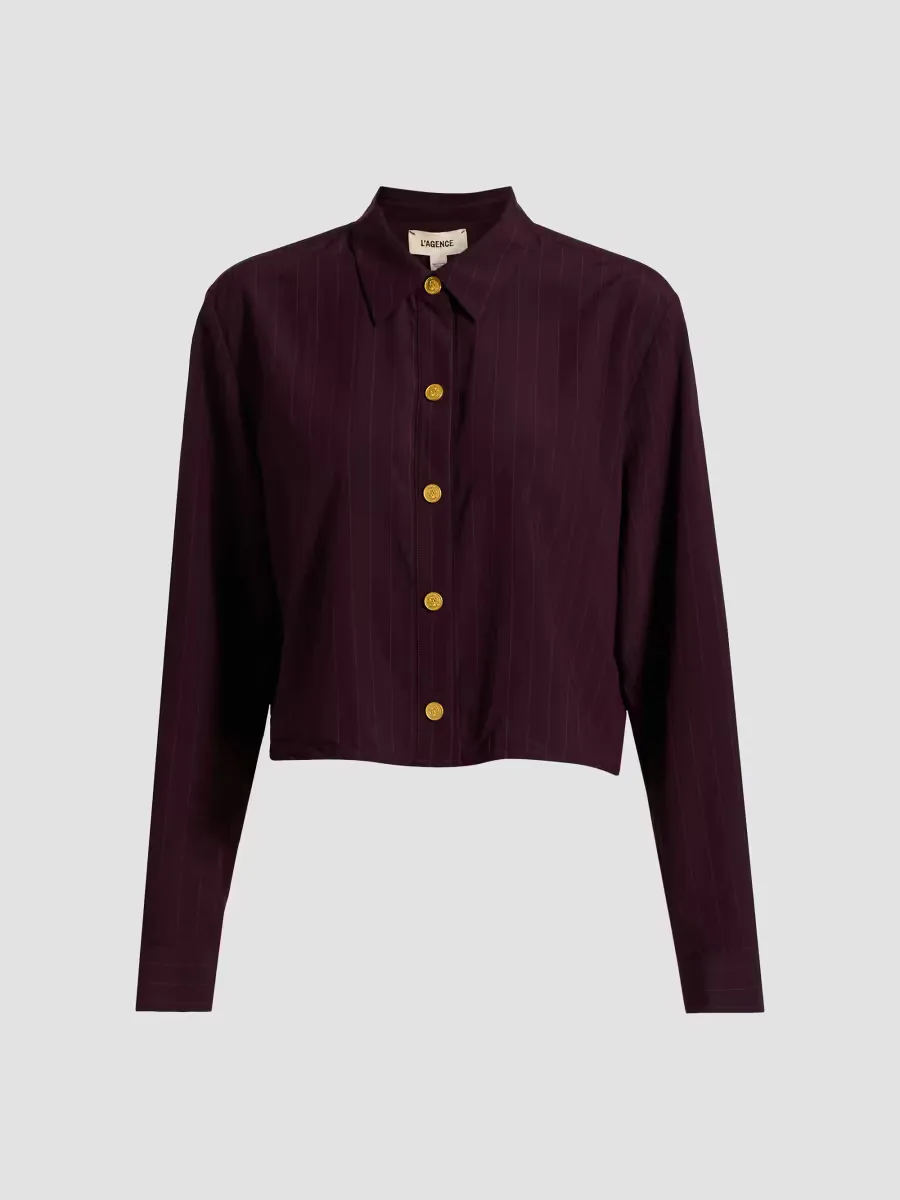 Cosette Pinstriped Button-Front Shirt by L'AGENCE