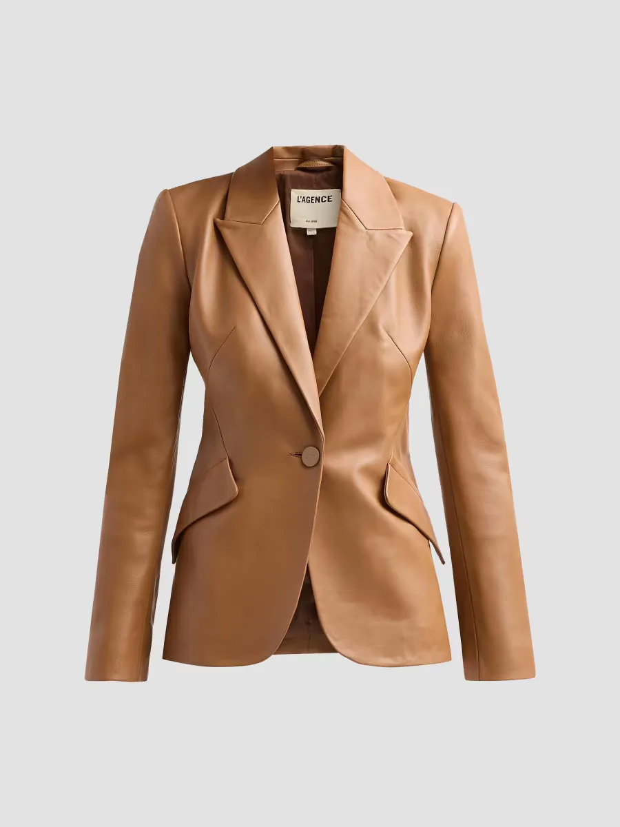 Chamberlain Tailored Leather Blazer by L'AGENCE