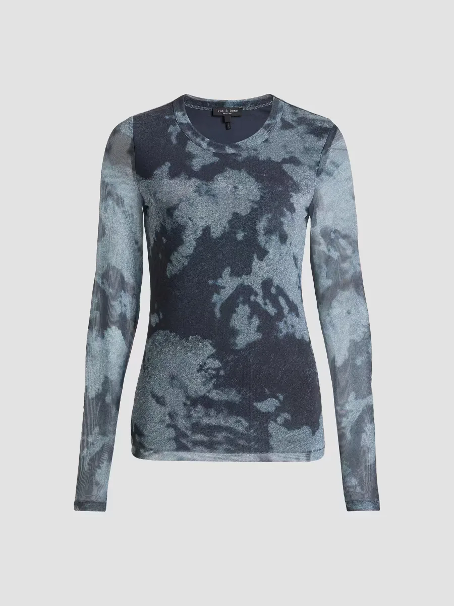Yana Printed Mesh Long-Sleeve Top by rag & bone