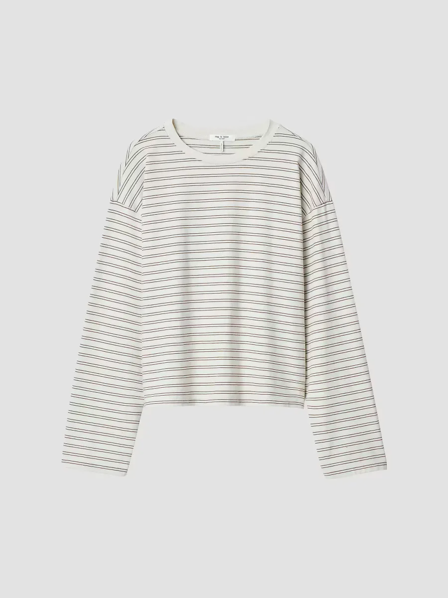 Kelly Striped Boxy Long-Sleeve T-Shirt by rag & bone