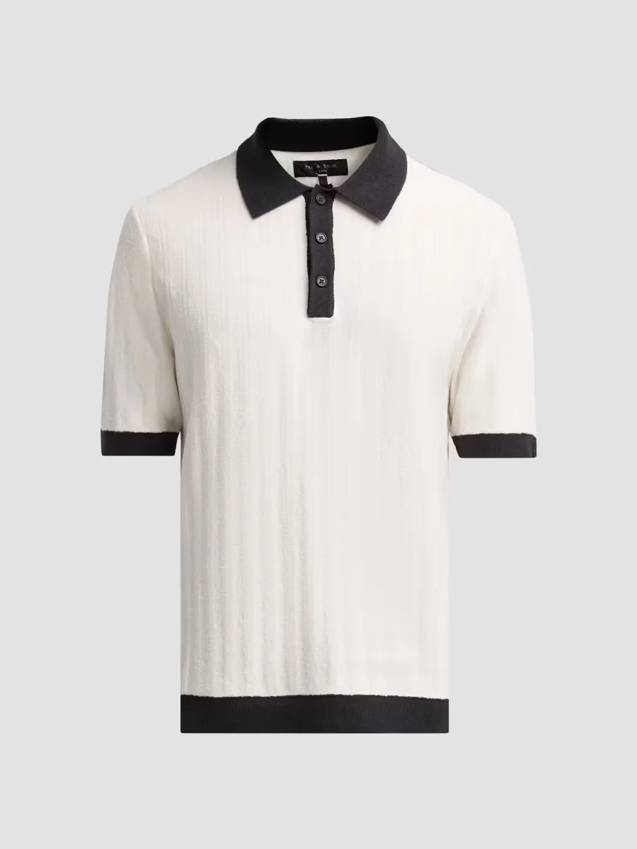 Zuma Rib-Knit Polo Shirt by rag & bone