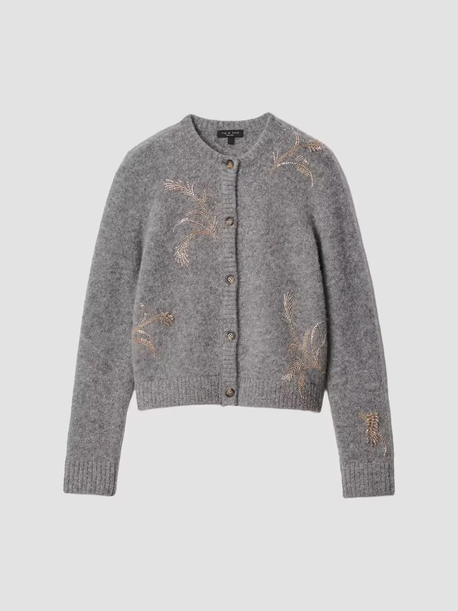 Iris Beaded Wool-Blend Cardigan by rag & bone