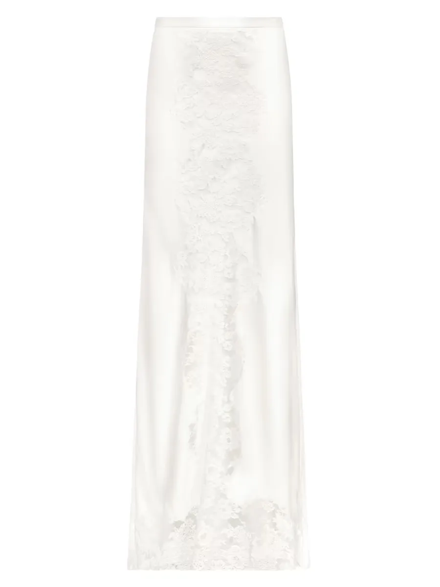 Stretch-Silk Lace Floor-Length Maxi Skirt by TWP