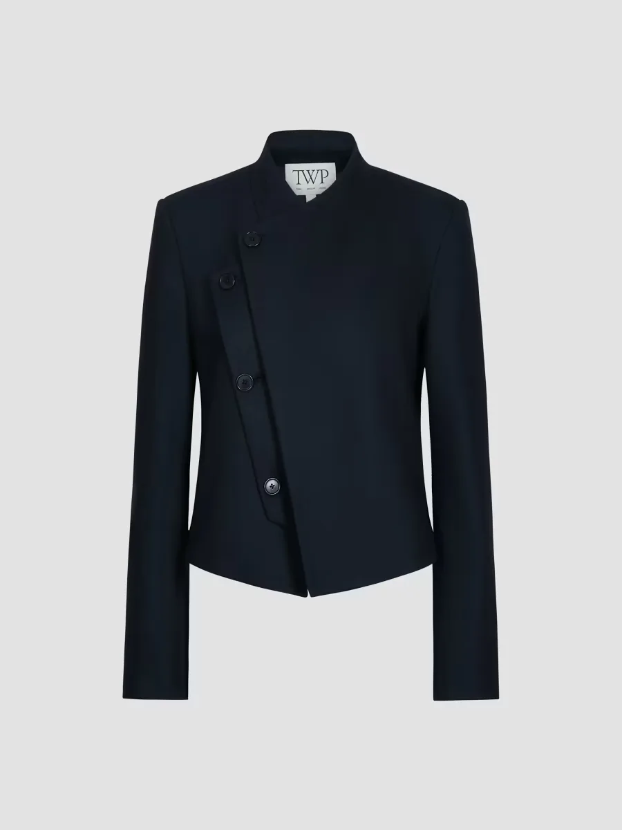 Oli Asymmetric Wool-Blend Blazer by TWP