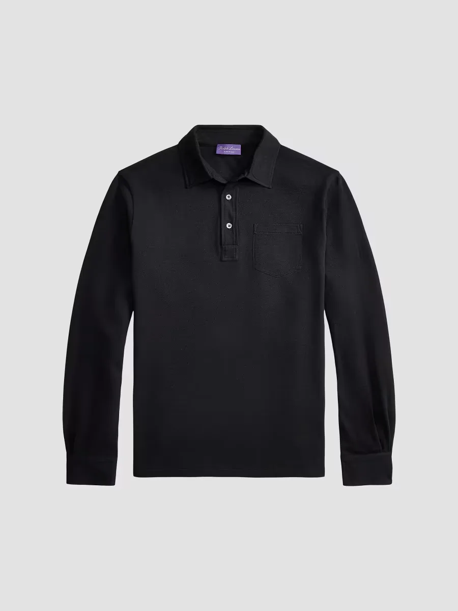Purple Label Cotton-Cashmere Piqué Polo Shirt by Ralph Lauren