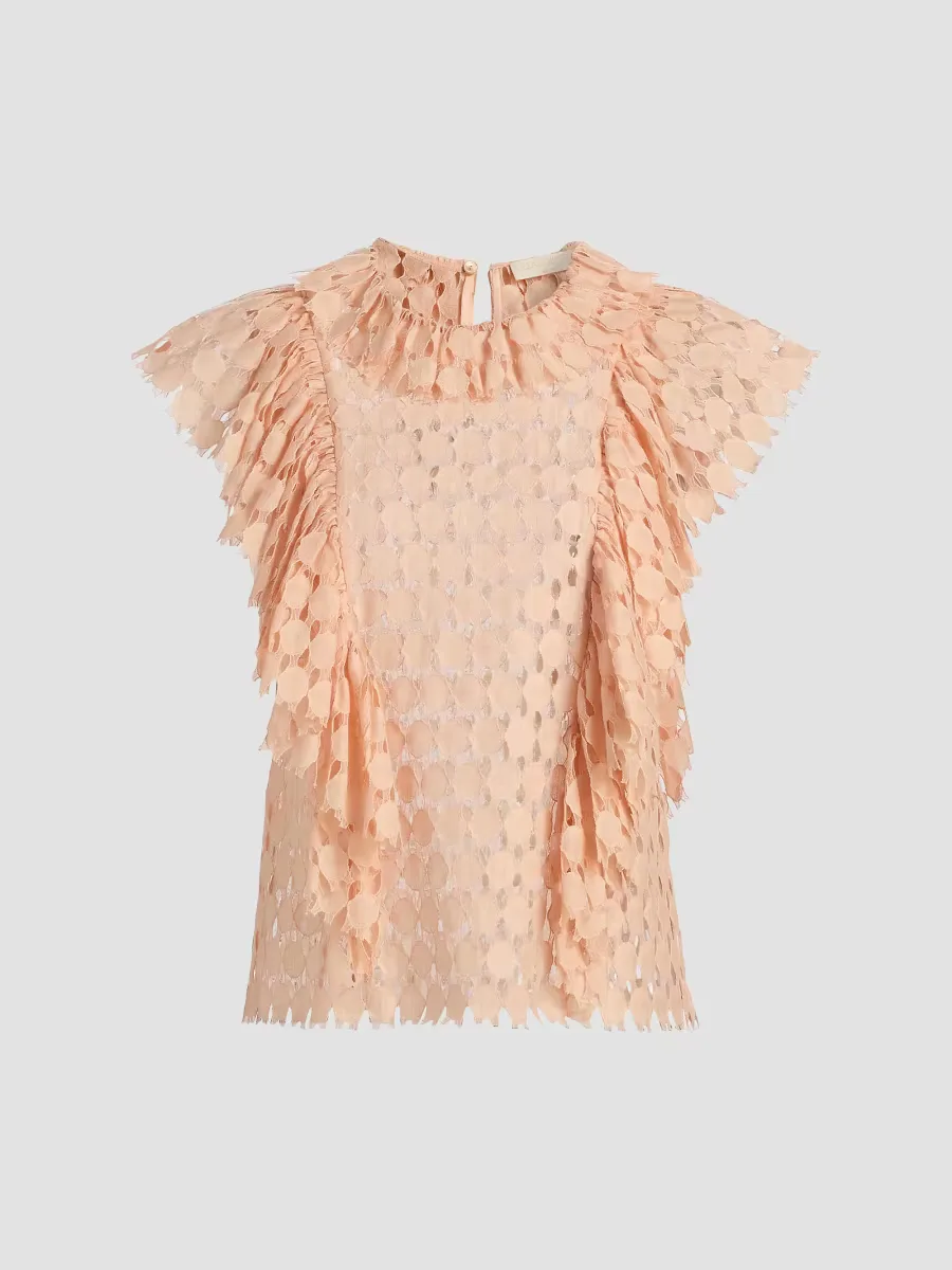Daevy Lace Ruffle Top by Ulla Johnson