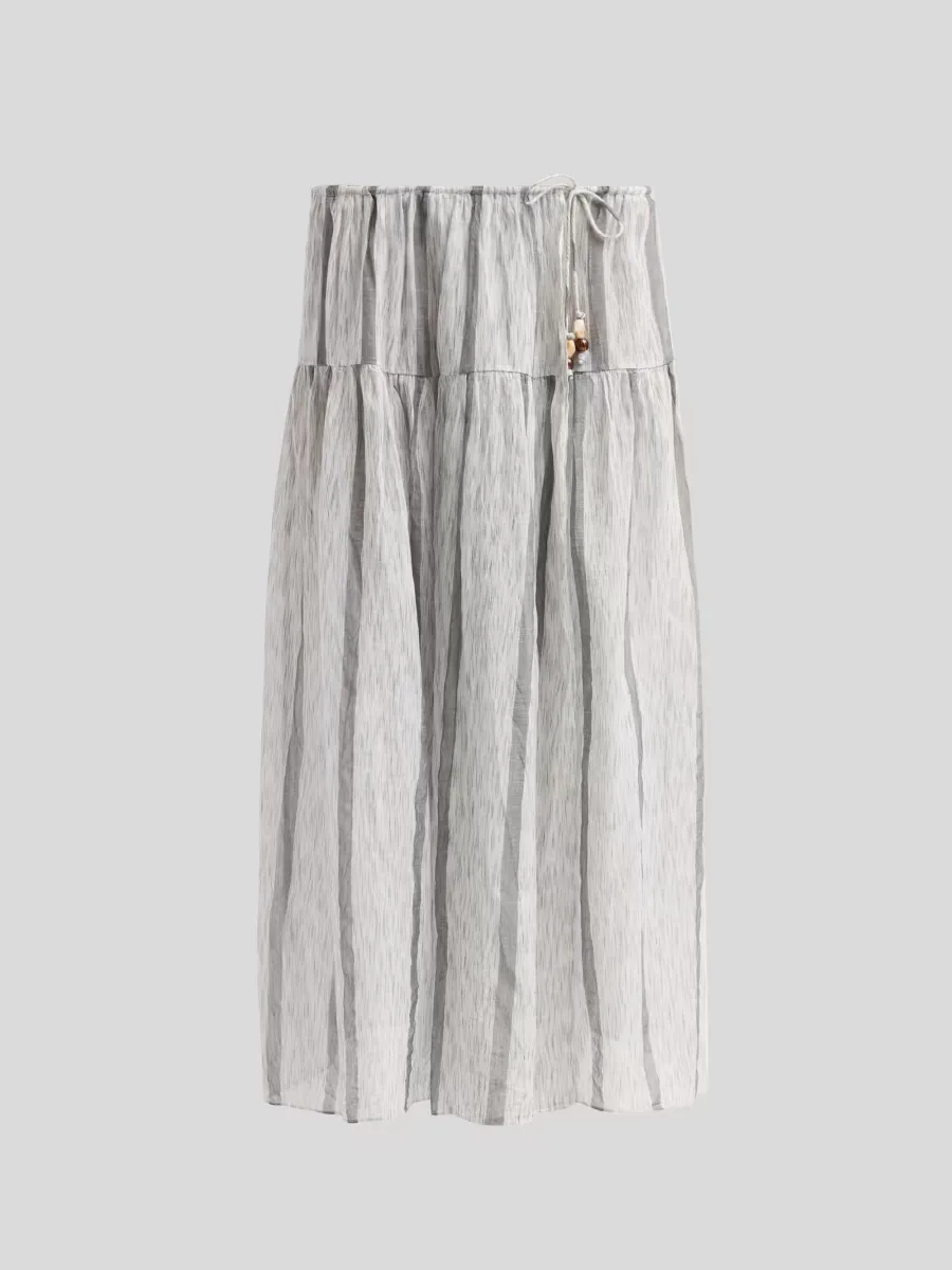 Almia Striped Cover-Up Midi Skirt by Ulla Johnson