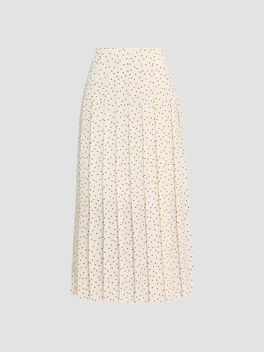 Polka Dot Pleated Midi Skirt by Theory