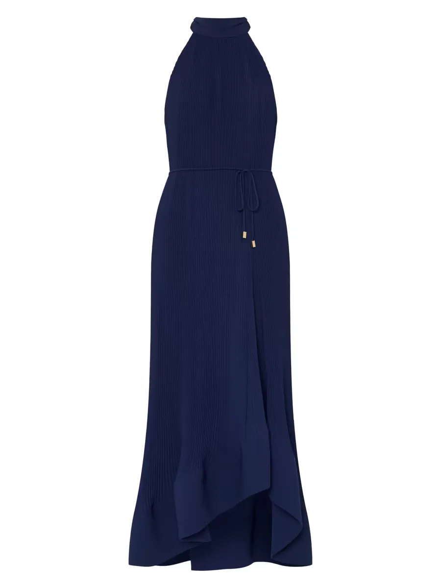 Nalani Pleated Midi-Dress by Milly