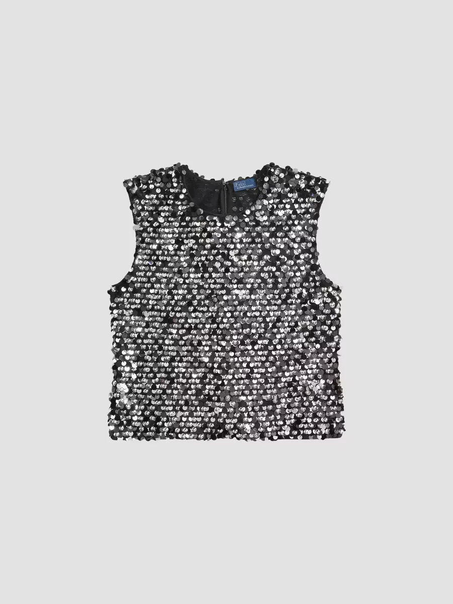 Sequined Mesh Tank by Polo Ralph Lauren